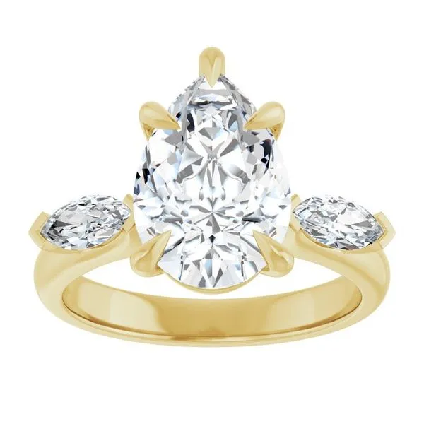 Claw-Prong Three-Stone Engagement Ring Image 3 Austin's Fine Diamonds & Jewelry Lyndhurst, NJ