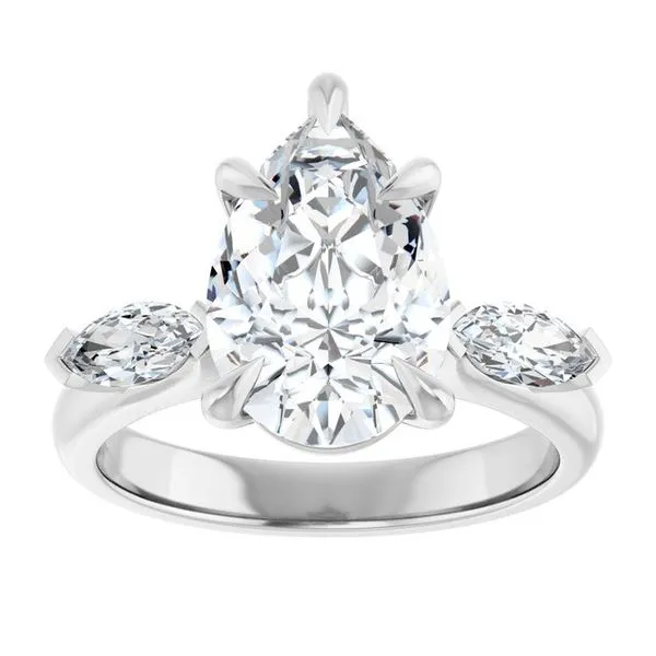 Claw-Prong Three-Stone Engagement Ring Image 3 Austin's Fine Diamonds & Jewelry Lyndhurst, NJ