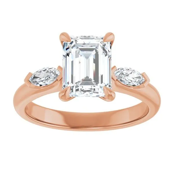 Claw-Prong Three-Stone Engagement Ring Image 3 Hudson Valley Goldsmith New Paltz, NY