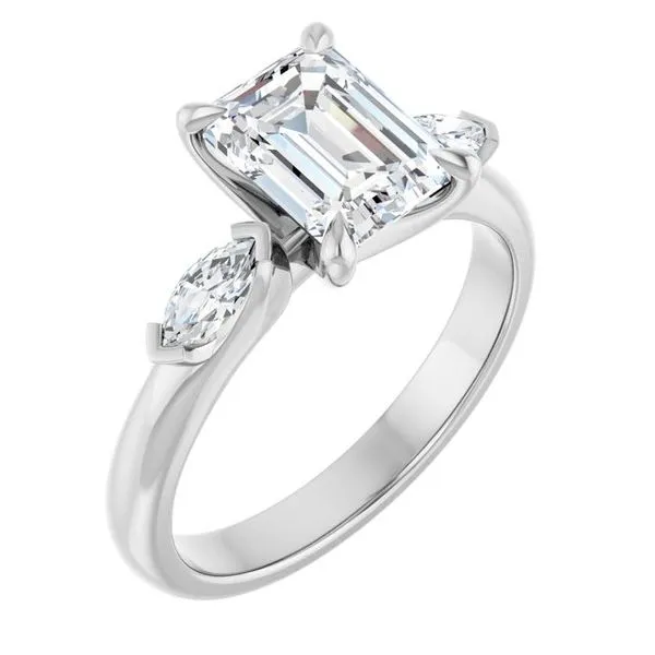 Claw-Prong Three-Stone Engagement Ring JF Jones Jewelers Rochester, NY