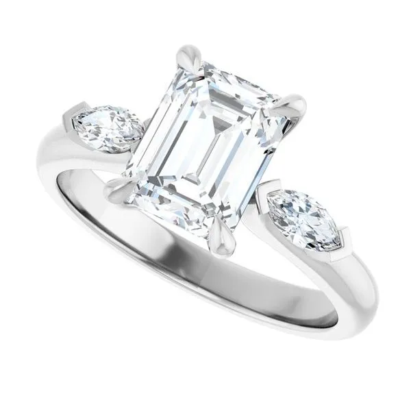 Claw-Prong Three-Stone Engagement Ring Image 5 Paul James Jewelers Angels Camp, CA