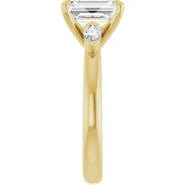 Claw-Prong Three-Stone Engagement Ring Image 4 Hudson Valley Goldsmith New Paltz, NY