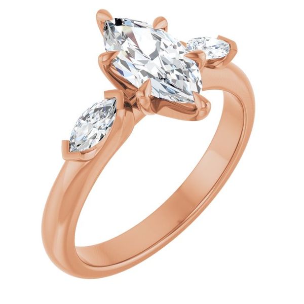 Claw-Prong Three-Stone Engagement Ring