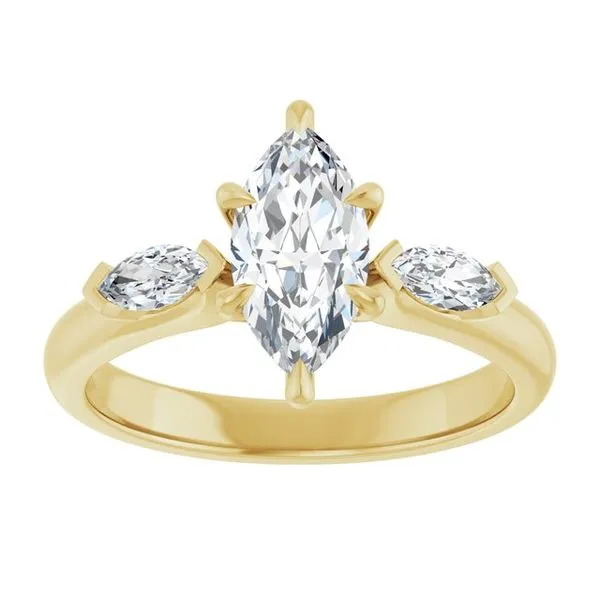 Claw-Prong Three-Stone Engagement Ring Image 3 J. Thomas Jewelers Rochester Hills, MI