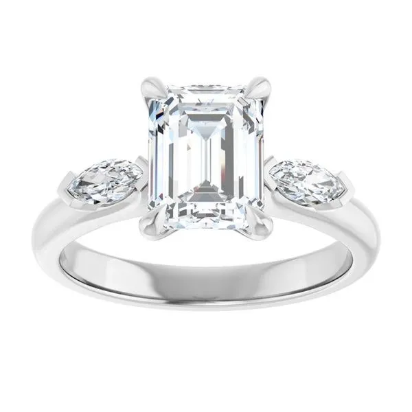 Claw-Prong Three-Stone Engagement Ring Image 3 Don's Jewelry & Design Washington, IA