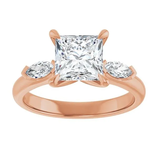 Claw-Prong Three-Stone Engagement Ring Image 3 J. West Jewelers Round Rock, TX