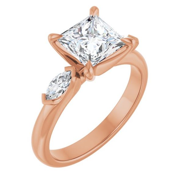 Claw-Prong Three-Stone Engagement Ring