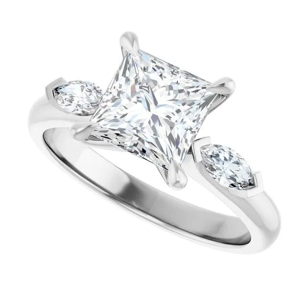 Claw-Prong Three-Stone Engagement Ring Image 5 Northwood Jewelers Northwood, OH