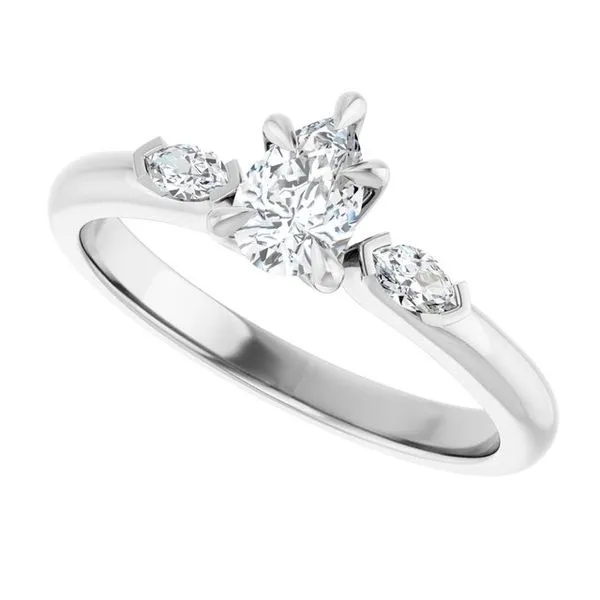 Claw-Prong Three-Stone Engagement Ring Image 5 Northwood Jewelers Northwood, OH