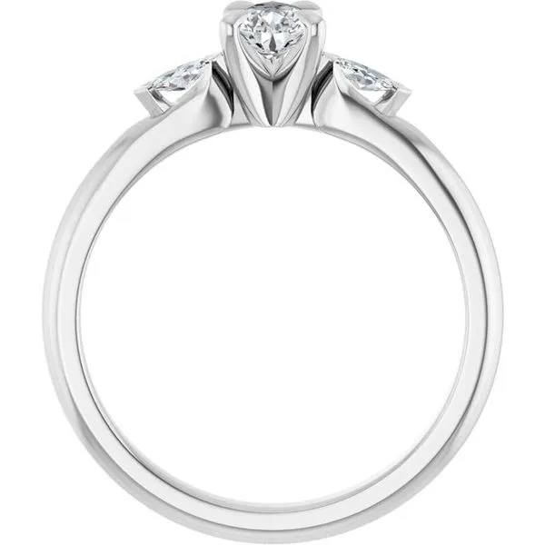 Claw-Prong Three-Stone Engagement Ring Image 2 Northwood Jewelers Northwood, OH