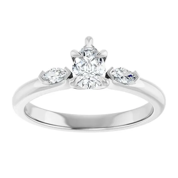 Claw-Prong Three-Stone Engagement Ring Image 3 Northwood Jewelers Northwood, OH