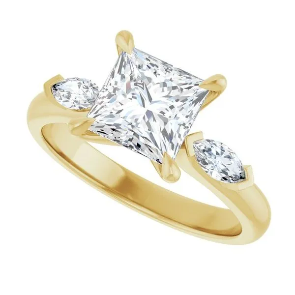 Claw-Prong Three-Stone Engagement Ring Image 5 Northwood Jewelers Northwood, OH