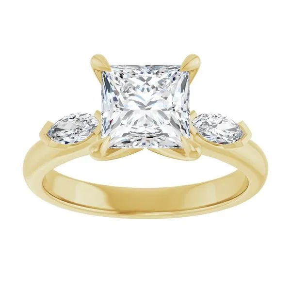 Claw-Prong Three-Stone Engagement Ring Image 3 Futer Bros Jewelers York, PA