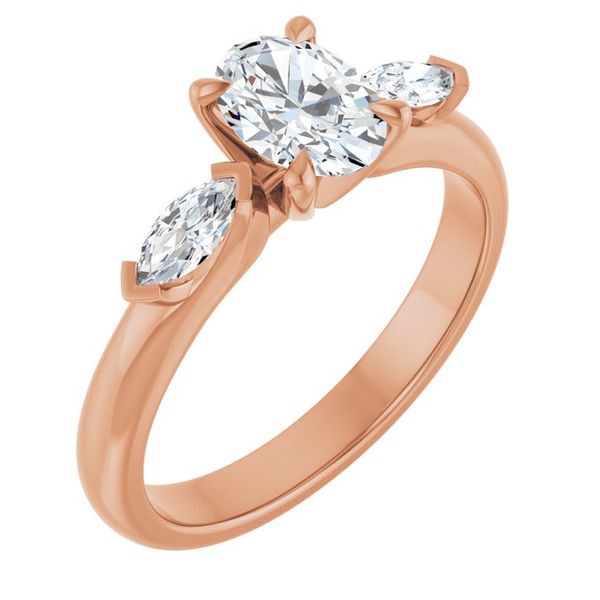 Claw-Prong Three-Stone Engagement Ring