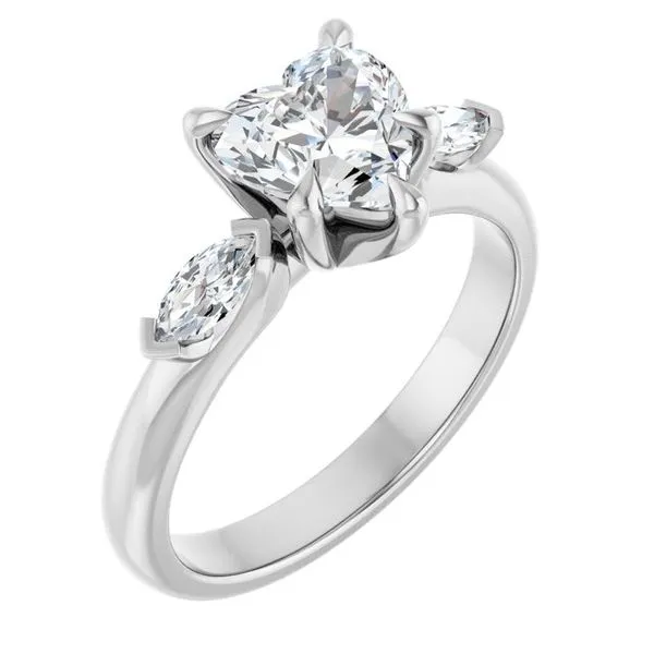 Claw-Prong Three-Stone Engagement Ring