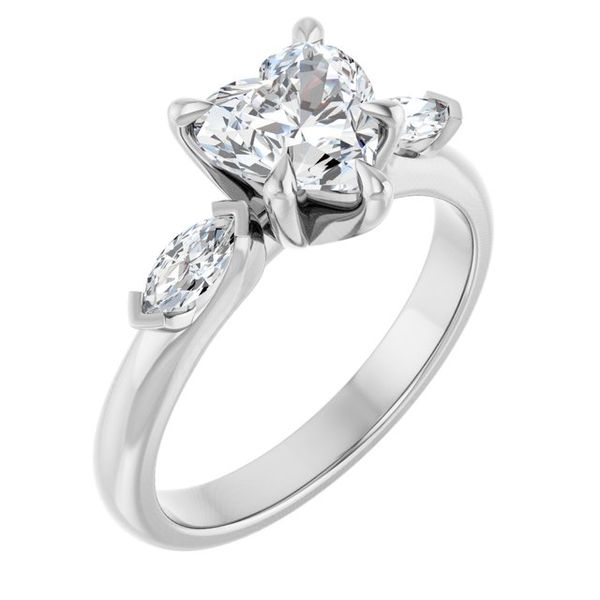 Claw-Prong Three-Stone Engagement Ring