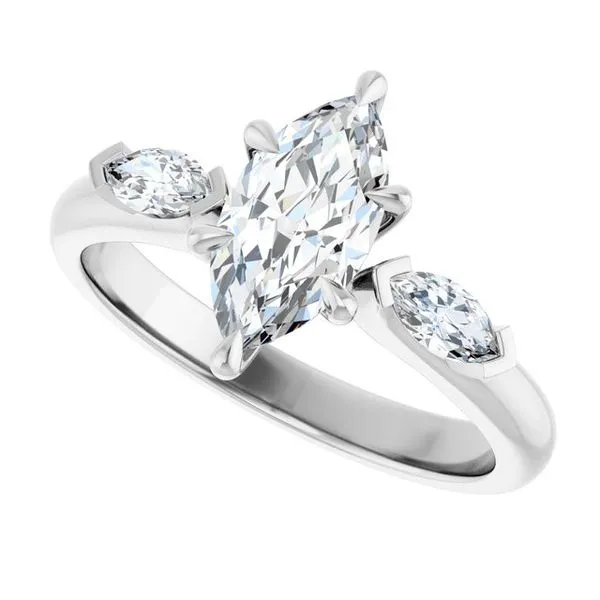 Claw-Prong Three-Stone Engagement Ring Image 5 Austin's Fine Diamonds & Jewelry Lyndhurst, NJ