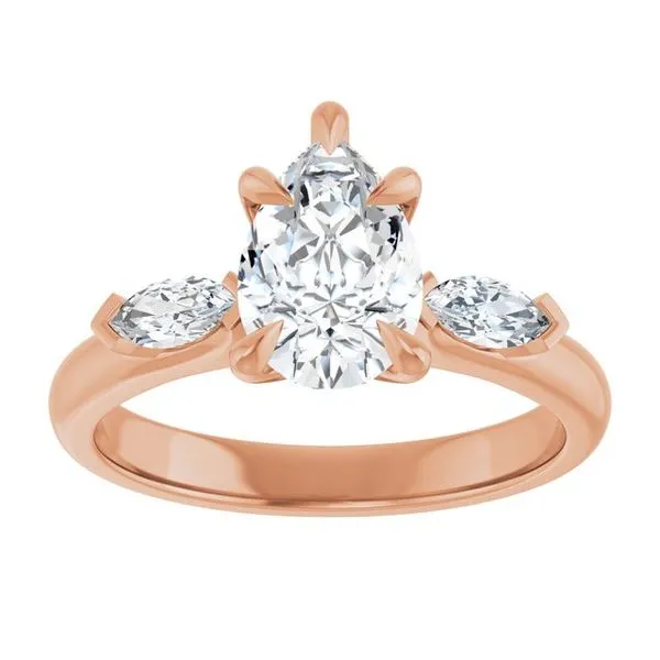 Claw-Prong Three-Stone Engagement Ring Image 3 Northwood Jewelers Northwood, OH