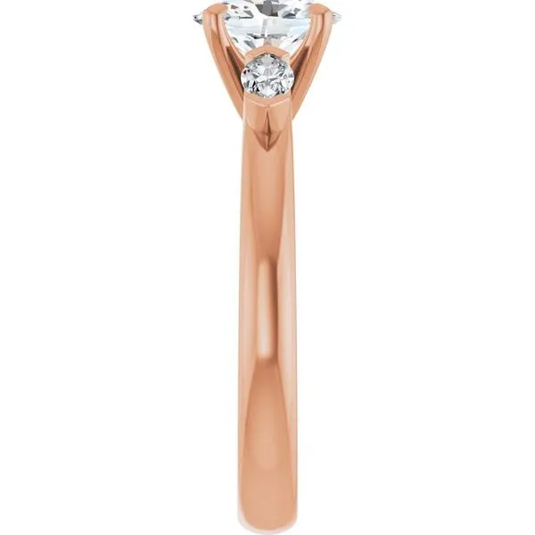 Claw-Prong Three-Stone Engagement Ring Image 4 Hudson Valley Goldsmith New Paltz, NY