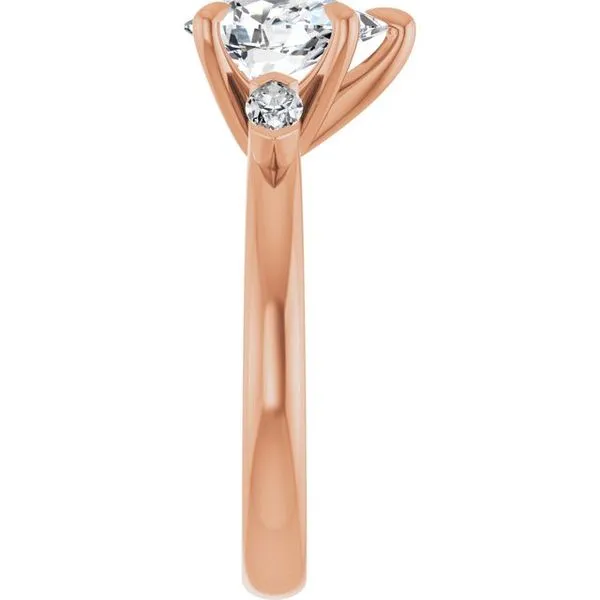 Claw-Prong Three-Stone Engagement Ring Image 4 Stuart Benjamin & Co. Jewelry Designs San Diego, CA