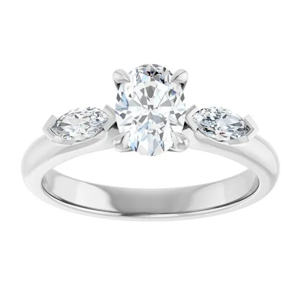 Claw-Prong Three-Stone Engagement Ring Image 3 Northwood Jewelers Northwood, OH