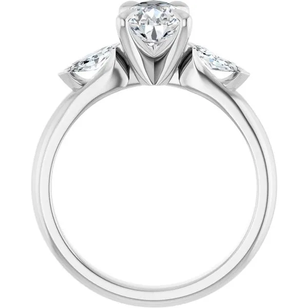 Claw-Prong Three-Stone Engagement Ring Image 2 Hudson Valley Goldsmith New Paltz, NY