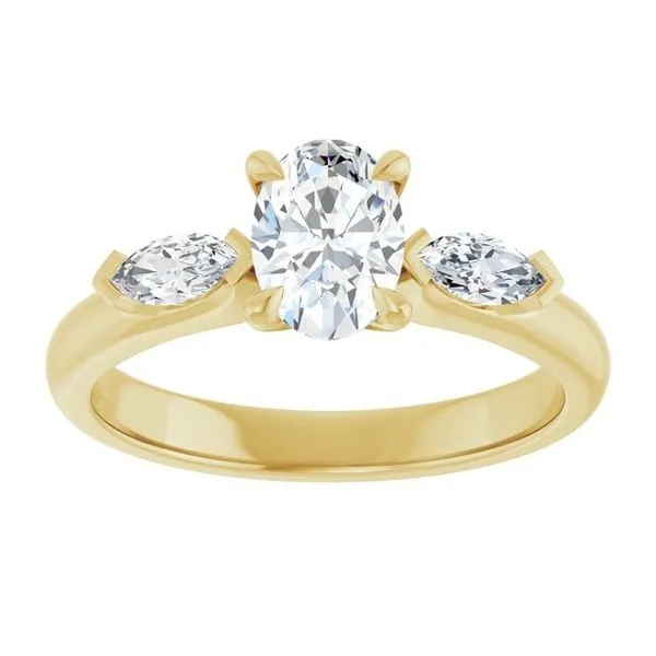 Claw-Prong Three-Stone Engagement Ring Image 3 Hudson Valley Goldsmith New Paltz, NY