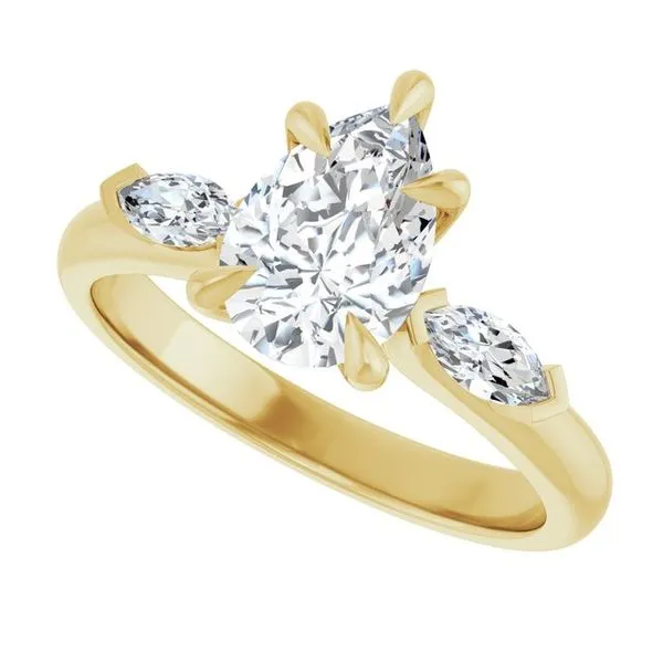 Claw-Prong Three-Stone Engagement Ring Image 5 Northwood Jewelers Northwood, OH