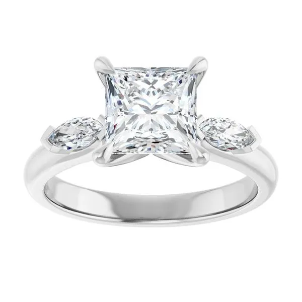 Claw-Prong Three-Stone Engagement Ring Image 3 Austin's Fine Diamonds & Jewelry Lyndhurst, NJ