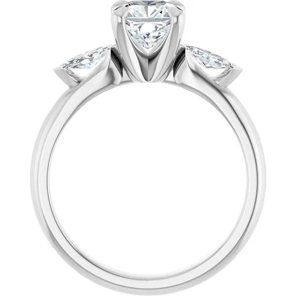 Claw-Prong Three-Stone Engagement Ring Image 2 Northwood Jewelers Northwood, OH