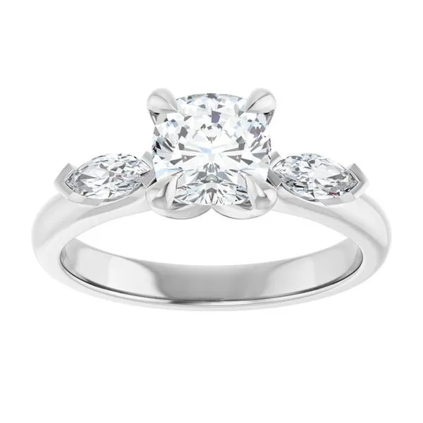 Claw-Prong Three-Stone Engagement Ring Image 3 Don's Jewelry & Design Washington, IA
