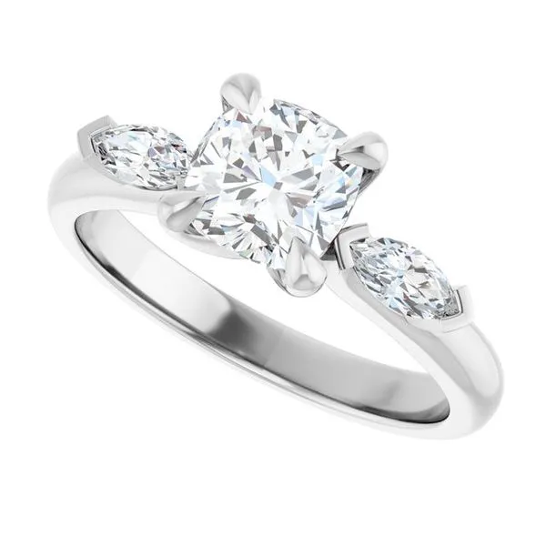 Claw-Prong Three-Stone Engagement Ring Image 5 Natale Jewelers Sewell, NJ