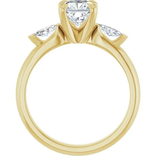 Claw-Prong Three-Stone Engagement Ring Image 2 J. Thomas Jewelers Rochester Hills, MI