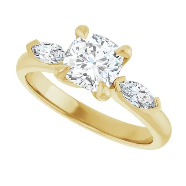 Claw-Prong Three-Stone Engagement Ring Image 5 Hudson Valley Goldsmith New Paltz, NY