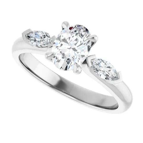 Claw-Prong Three-Stone Engagement Ring Image 5 The Jewelry Source El Segundo, CA