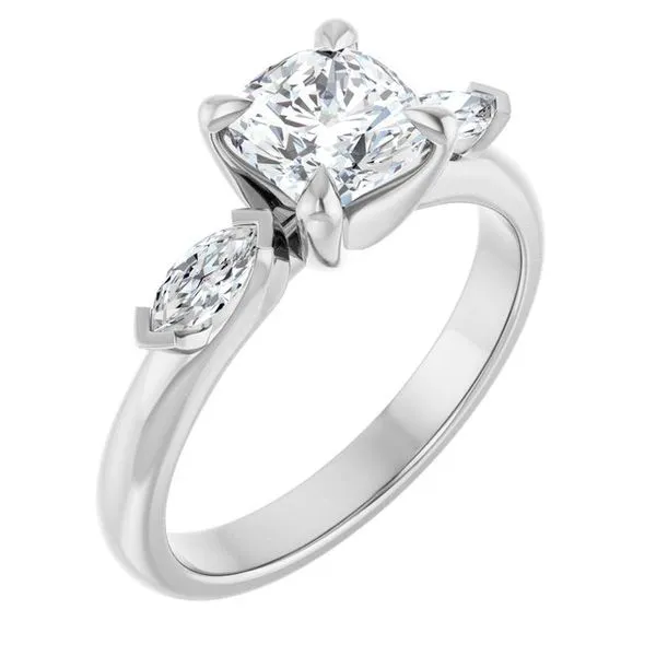 Claw-Prong Three-Stone Engagement Ring Don's Jewelry & Design Washington, IA