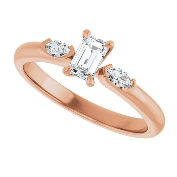 Claw-Prong Three-Stone Engagement Ring Image 5 Hudson Valley Goldsmith New Paltz, NY