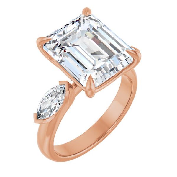 Claw-Prong Three-Stone Engagement Ring