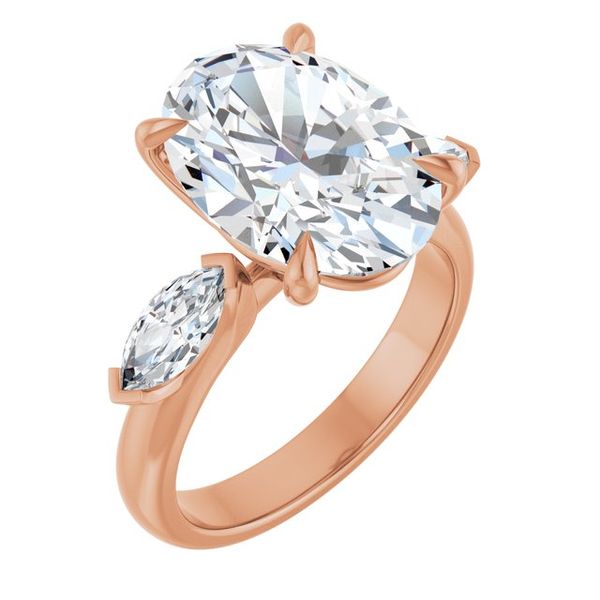Claw-Prong Three-Stone Engagement Ring