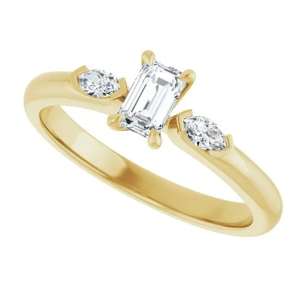 Claw-Prong Three-Stone Engagement Ring Image 5 Hudson Valley Goldsmith New Paltz, NY