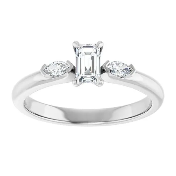 Claw-Prong Three-Stone Engagement Ring Image 3 Don's Jewelry & Design Washington, IA
