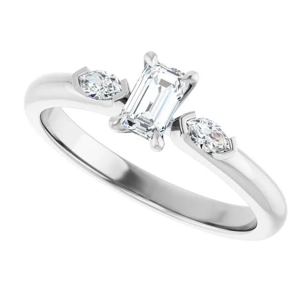 Claw-Prong Three-Stone Engagement Ring Image 5 Austin's Fine Diamonds & Jewelry Lyndhurst, NJ