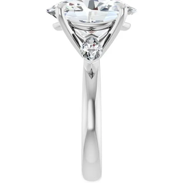 Claw-Prong Three-Stone Engagement Ring Image 4 Hudson Valley Goldsmith New Paltz, NY