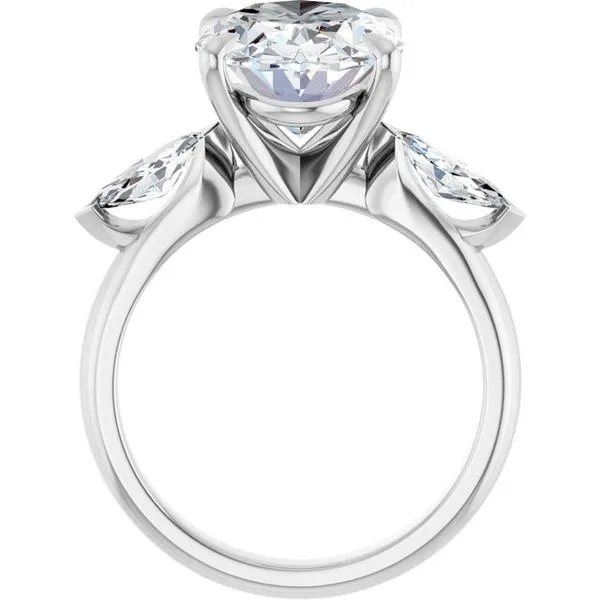 Claw-Prong Three-Stone Engagement Ring Image 2 Hudson Valley Goldsmith New Paltz, NY