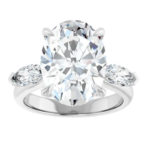 Claw-Prong Three-Stone Engagement Ring Image 3 Stuart Benjamin & Co. Jewelry Designs San Diego, CA