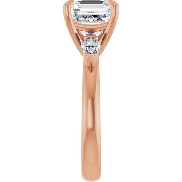 Claw-Prong Three-Stone Engagement Ring Image 4 Hudson Valley Goldsmith New Paltz, NY