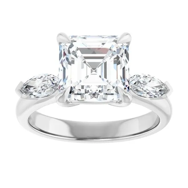 Claw-Prong Three-Stone Engagement Ring Image 3 The Jewelry Source El Segundo, CA