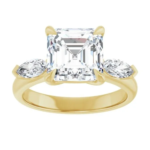 Claw-Prong Three-Stone Engagement Ring Image 3 J. Thomas Jewelers Rochester Hills, MI