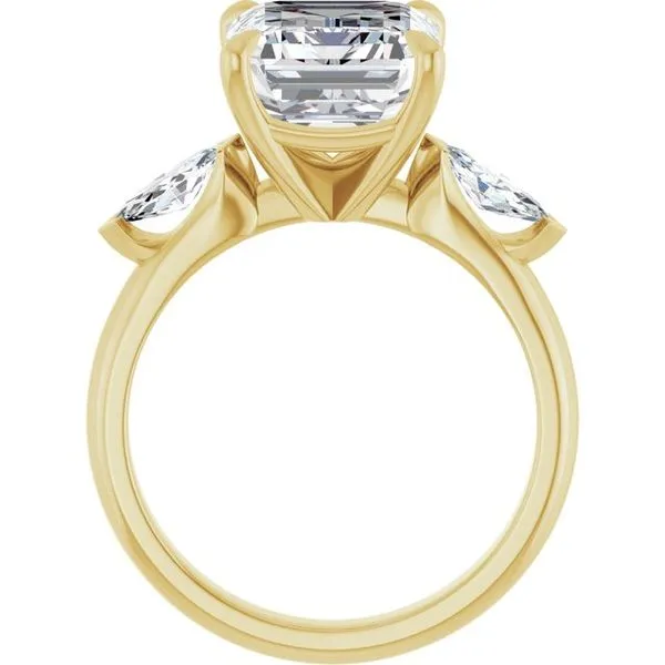 Claw-Prong Three-Stone Engagement Ring Image 2 Stuart Benjamin & Co. Jewelry Designs San Diego, CA