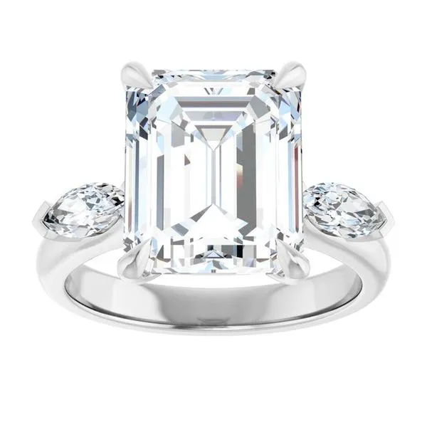 Claw-Prong Three-Stone Engagement Ring Image 3 Raleigh Diamond Fine Jewelry Raleigh, NC